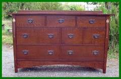 Oak Inaid 7-Drawer Custom Dresser Gustav Stickley Harvey Ellis Inspired